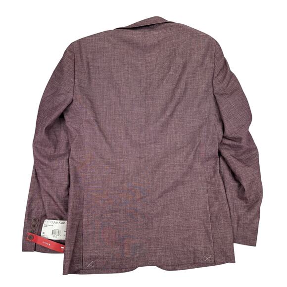 Calvin Klein Mens X Slim Fit Soft Solid Sport Coat Raspberry Red 38R - Picture 4 of 5